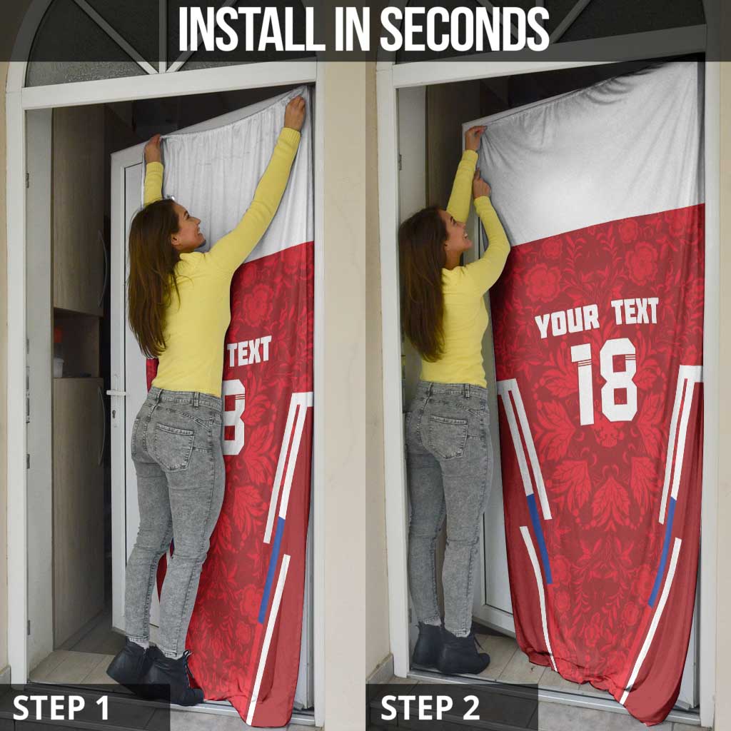 Custom Russia Football Door Cover Red Eagle Spirit - Wonder Print Shop