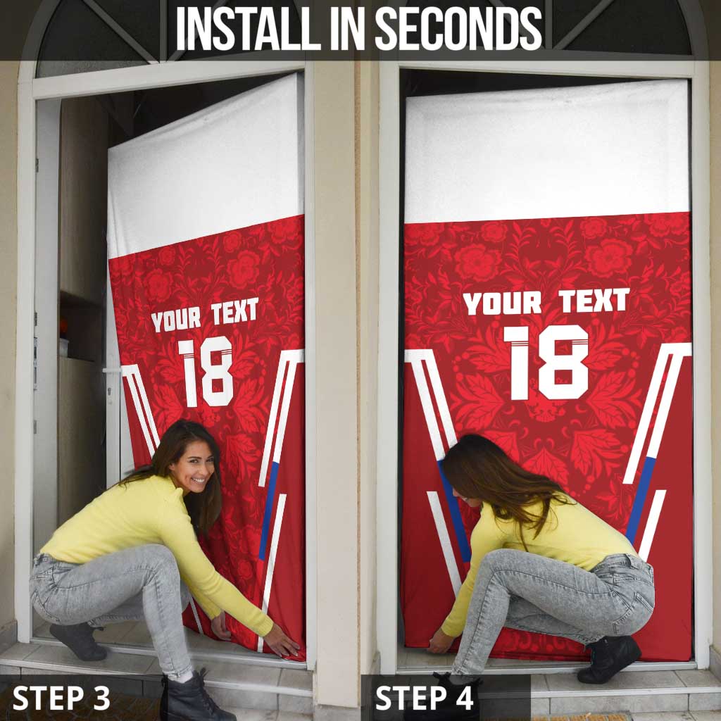 Custom Russia Football Door Cover Red Eagle Spirit - Wonder Print Shop