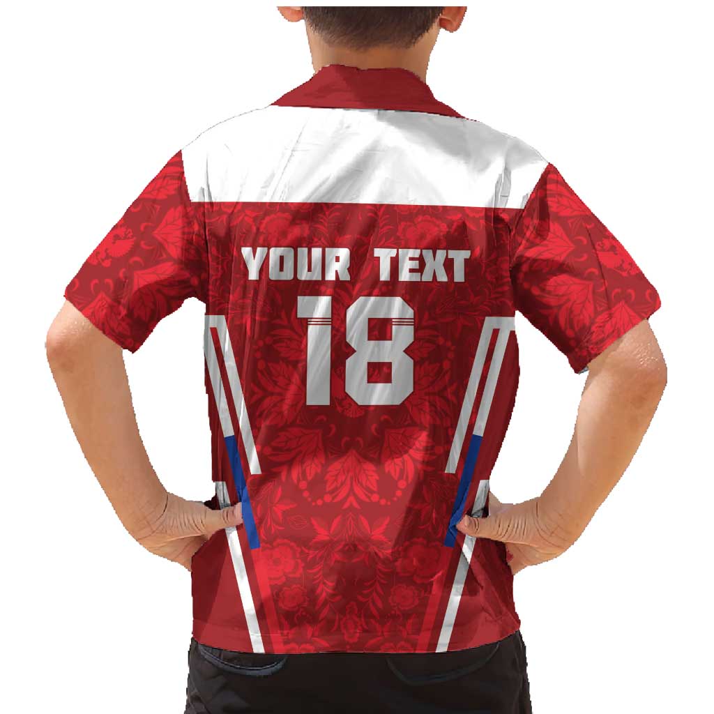 Custom Russia Football Family Matching Mermaid Dress and Hawaiian Shirt Red Eagle Spirit - Wonder Print Shop