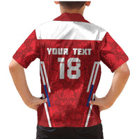 Custom Russia Football Family Matching Mermaid Dress and Hawaiian Shirt Red Eagle Spirit - Wonder Print Shop