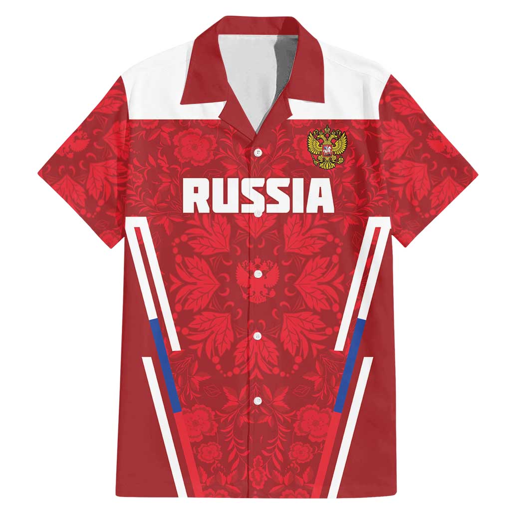 Custom Russia Football Family Matching Mermaid Dress and Hawaiian Shirt Red Eagle Spirit - Wonder Print Shop