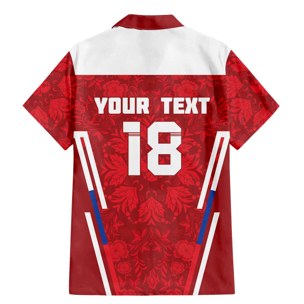 Custom Russia Football Family Matching Mermaid Dress and Hawaiian Shirt Red Eagle Spirit - Wonder Print Shop