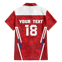 Custom Russia Football Family Matching Mermaid Dress and Hawaiian Shirt Red Eagle Spirit - Wonder Print Shop