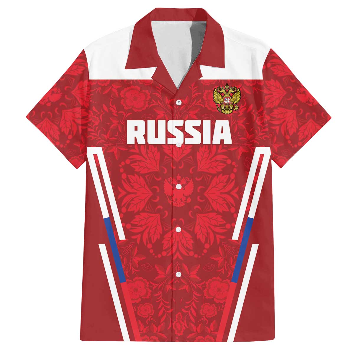 Custom Russia Football Family Matching Off The Shoulder Long Sleeve Dress and Hawaiian Shirt Red Eagle Spirit - Wonder Print Shop