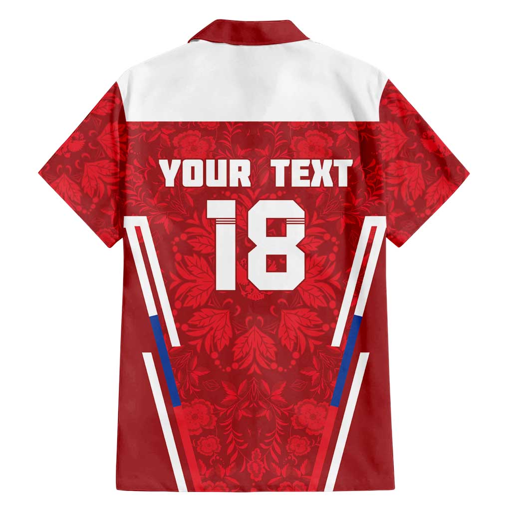 Custom Russia Football Family Matching Puletasi and Hawaiian Shirt Red Eagle Spirit - Wonder Print Shop