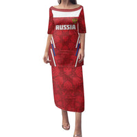 Custom Russia Football Family Matching Puletasi and Hawaiian Shirt Red Eagle Spirit - Wonder Print Shop