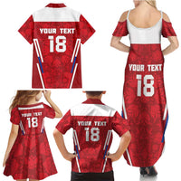 Custom Russia Football Family Matching Summer Maxi Dress and Hawaiian Shirt Red Eagle Spirit - Wonder Print Shop