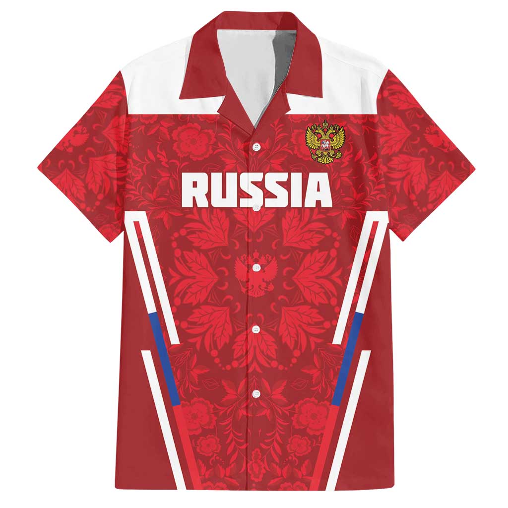 Custom Russia Football Hawaiian Shirt Red Eagle Spirit - Wonder Print Shop