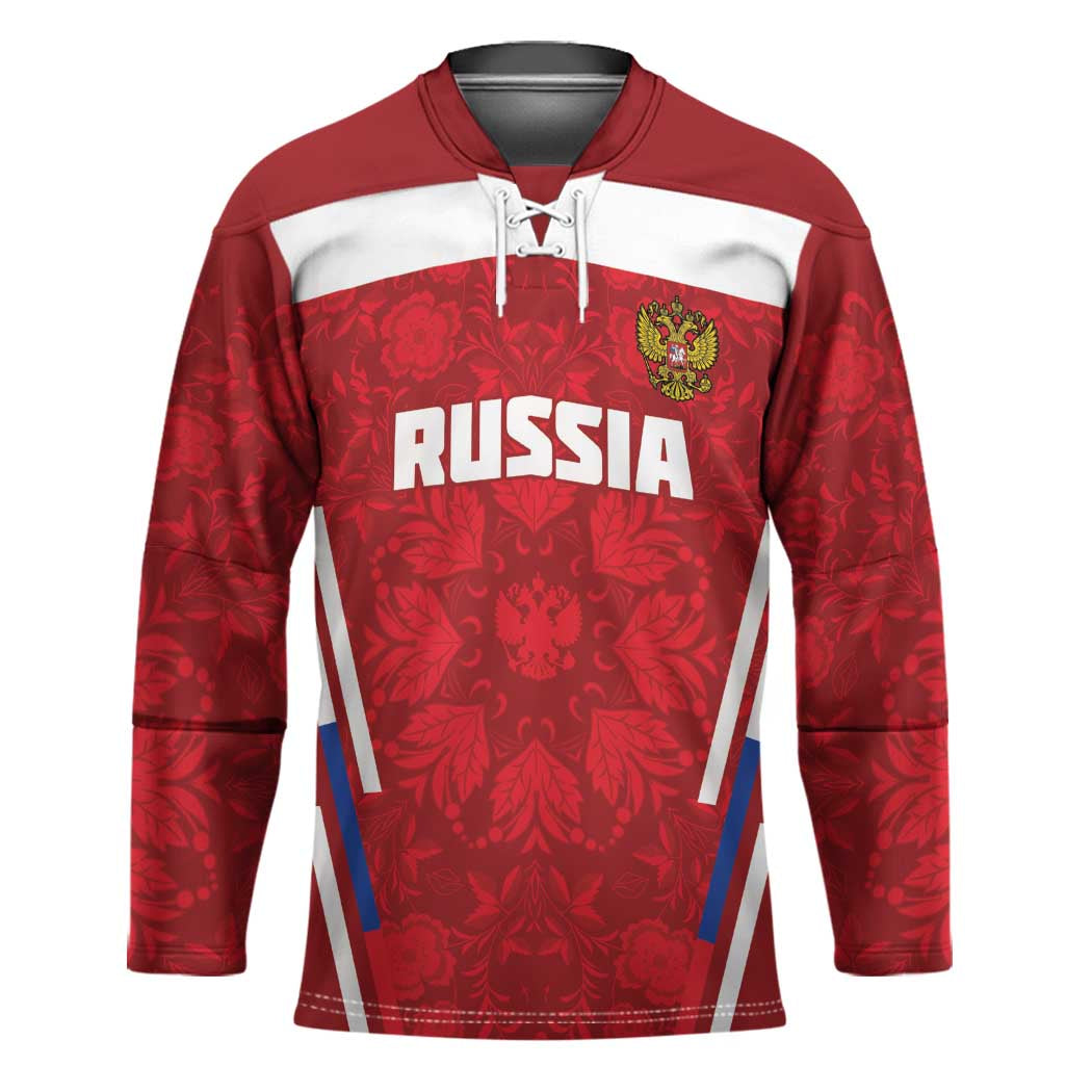 Custom Russia Football Hockey Jersey Red Eagle Spirit - Wonder Print Shop