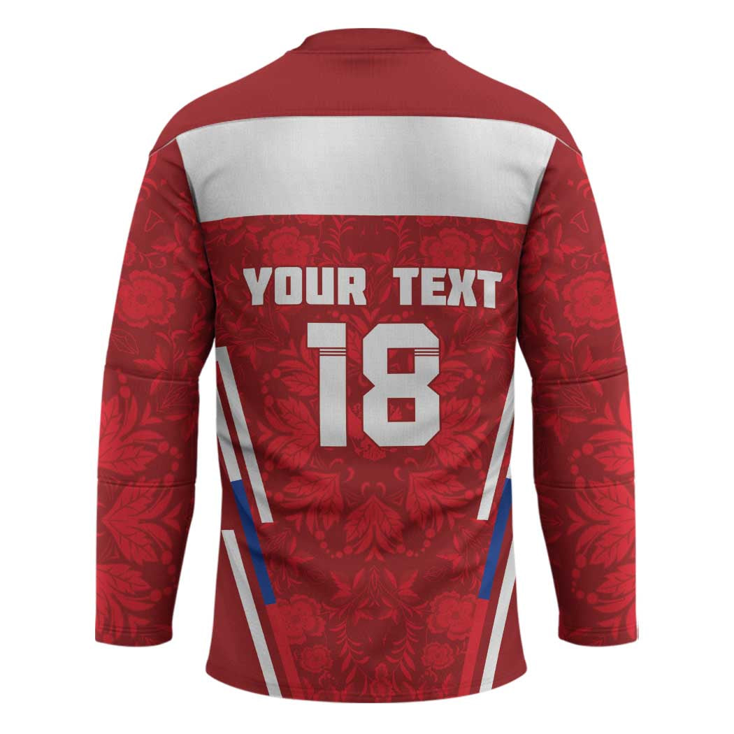 Custom Russia Football Hockey Jersey Red Eagle Spirit - Wonder Print Shop