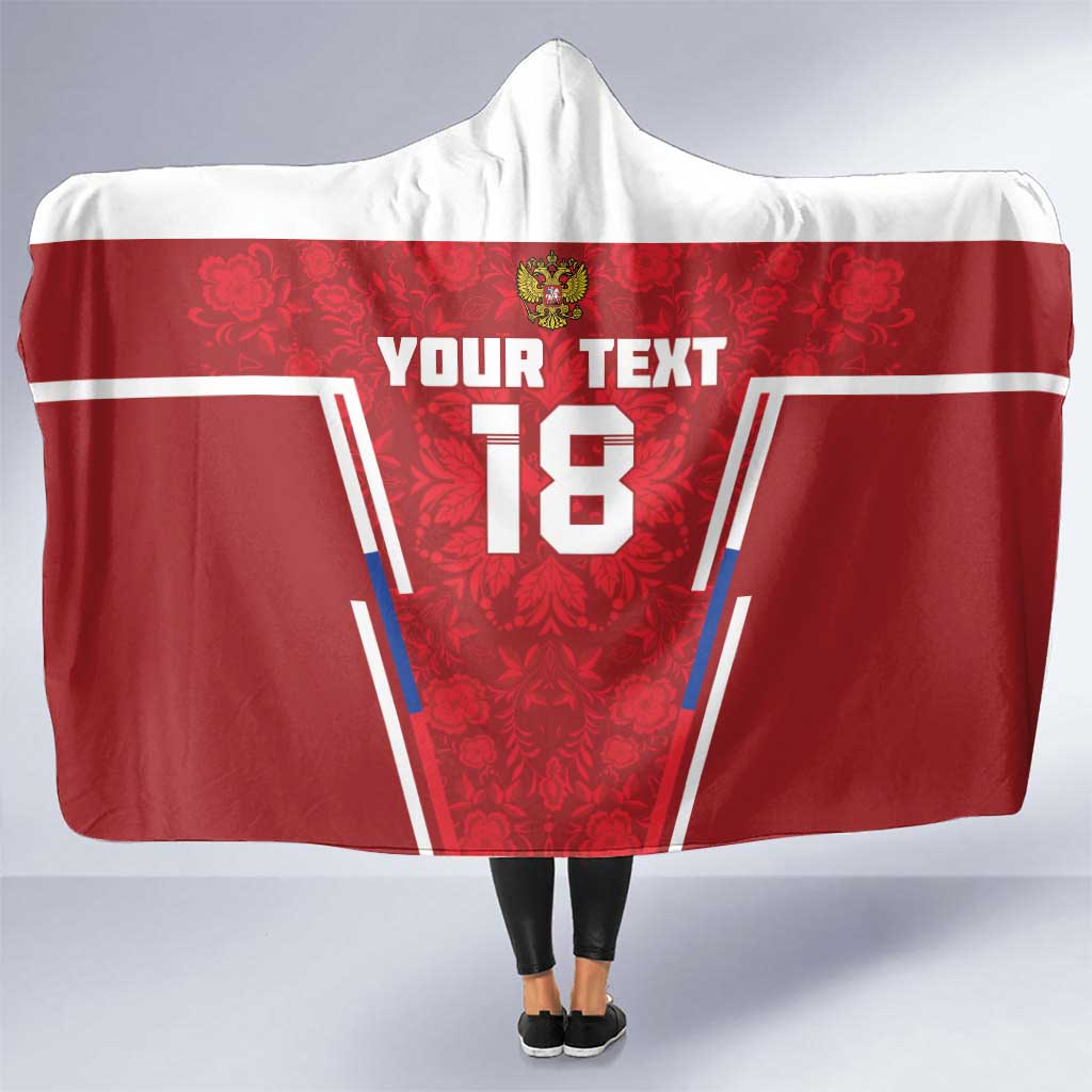 Custom Russia Football Hooded Blanket Red Eagle Spirit - Wonder Print Shop