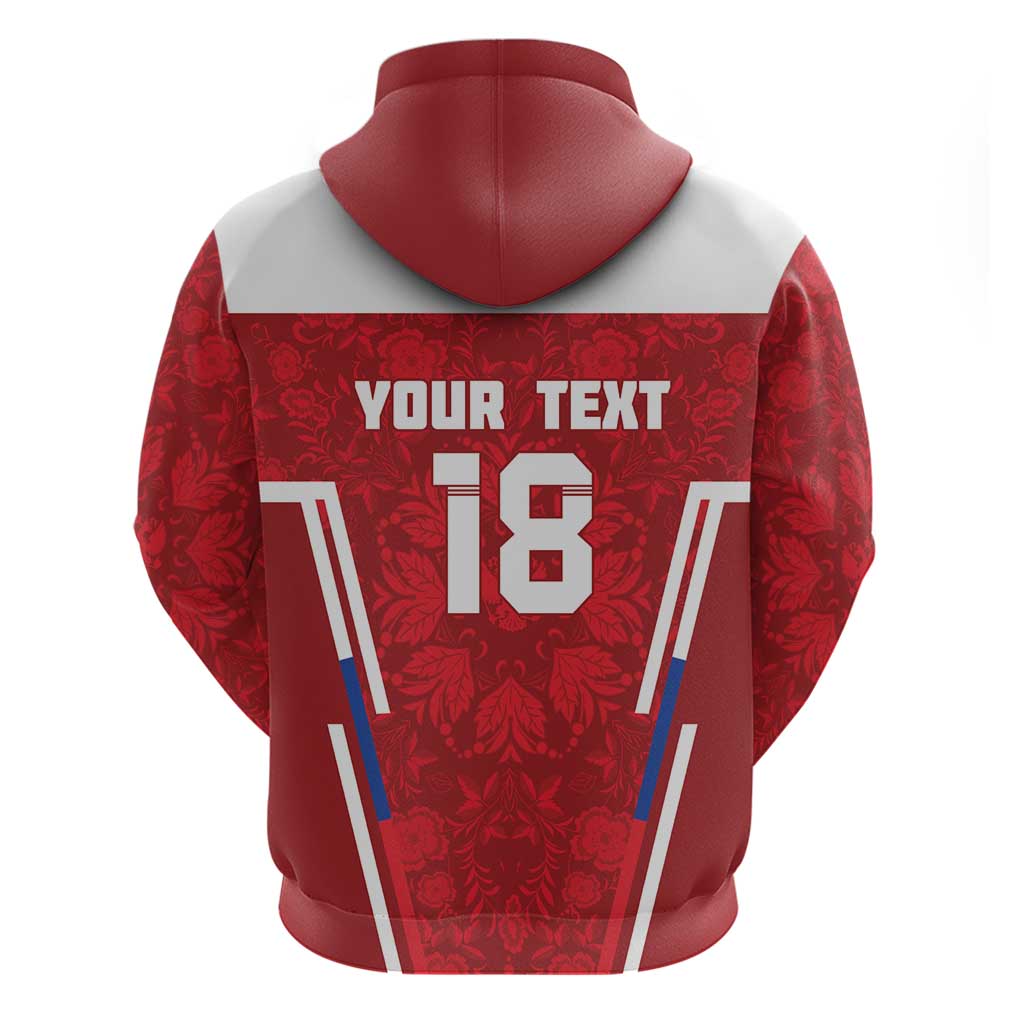 Custom Russia Football Hoodie Red Eagle Spirit - Wonder Print Shop