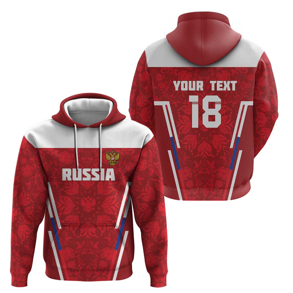 Custom Russia Football Hoodie Red Eagle Spirit - Wonder Print Shop