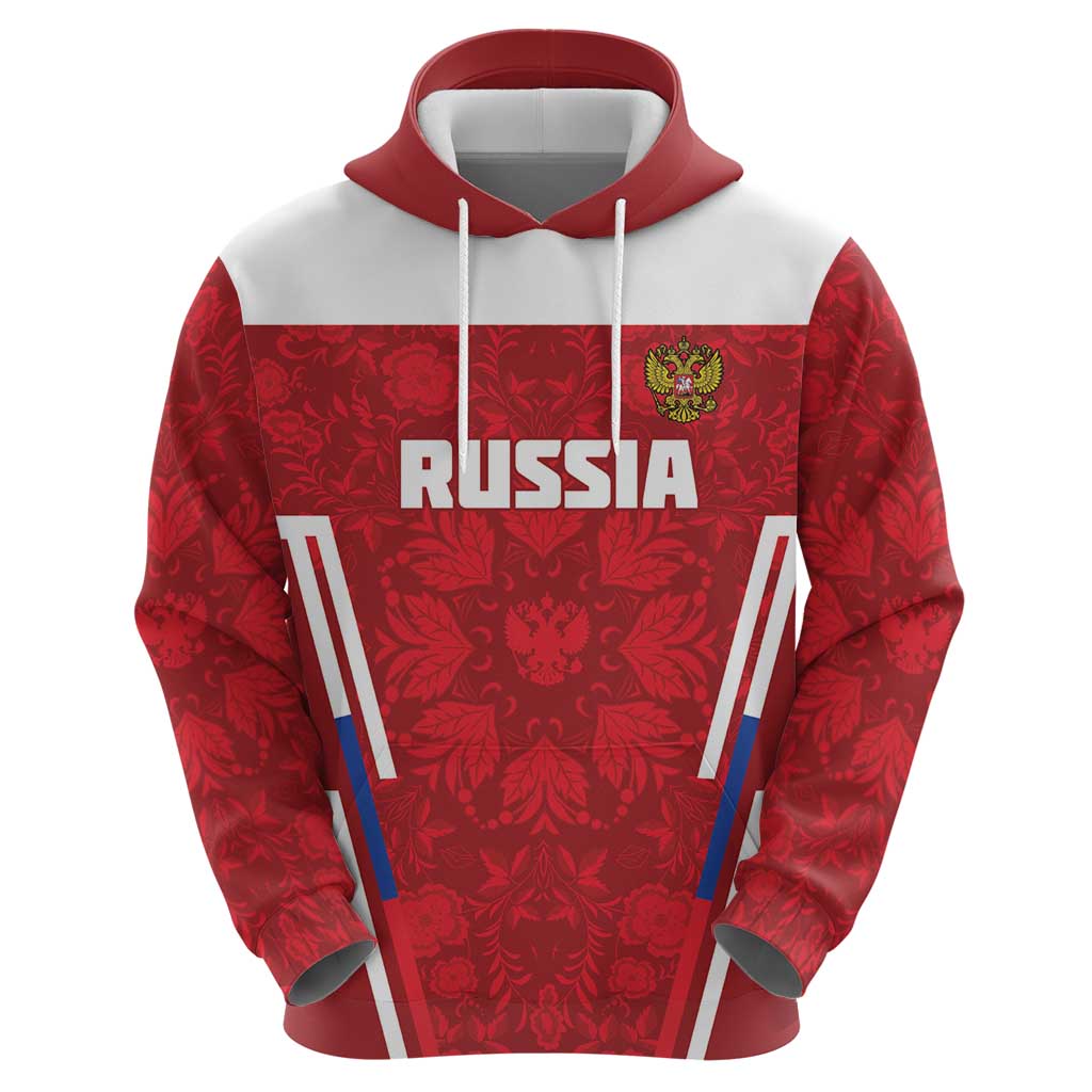 Custom Russia Football Hoodie Red Eagle Spirit - Wonder Print Shop