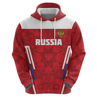 Custom Russia Football Hoodie Red Eagle Spirit - Wonder Print Shop