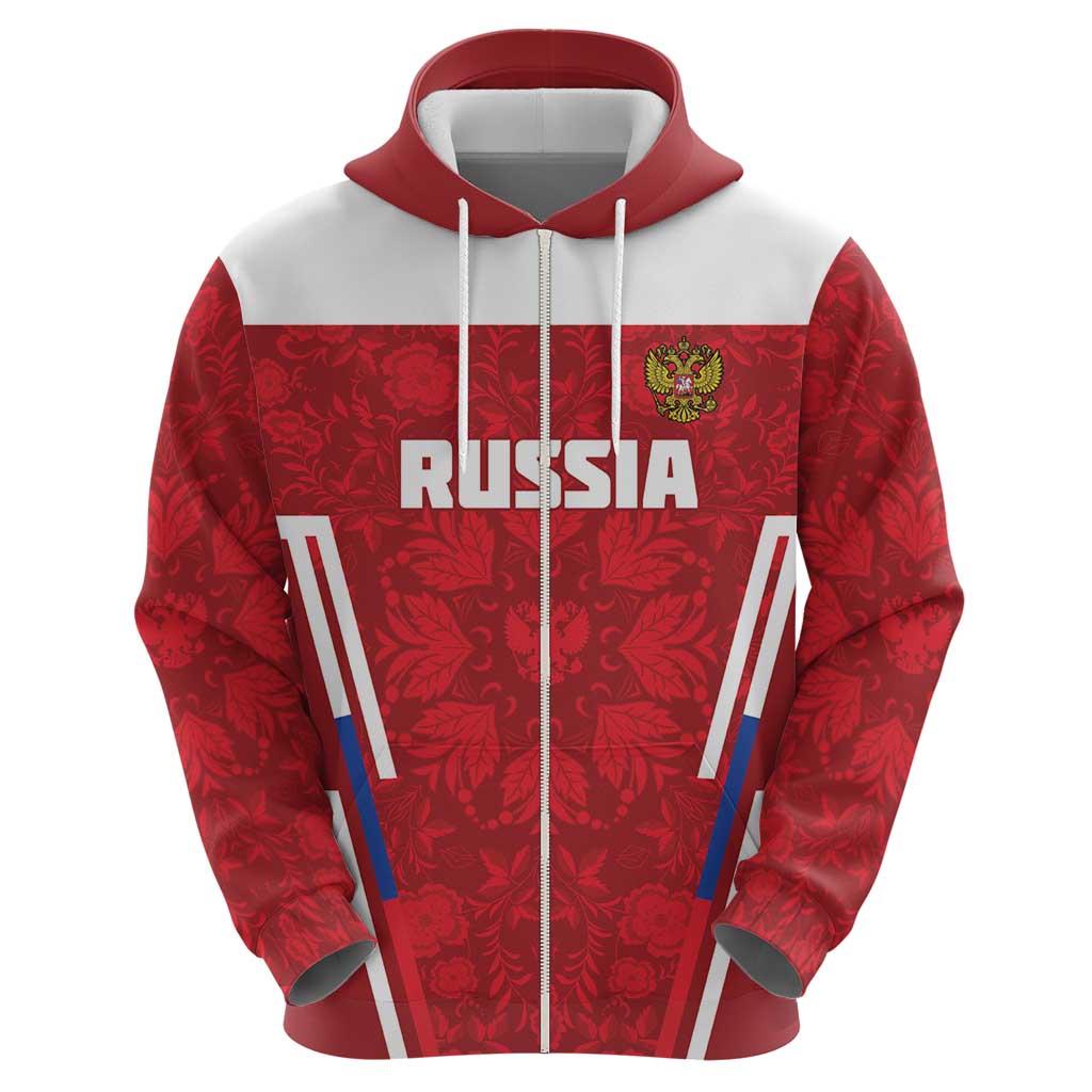 Custom Russia Football Hoodie Red Eagle Spirit - Wonder Print Shop