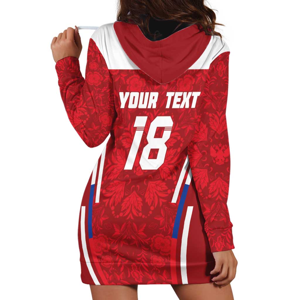 Custom Russia Football Hoodie Dress Red Eagle Spirit - Wonder Print Shop