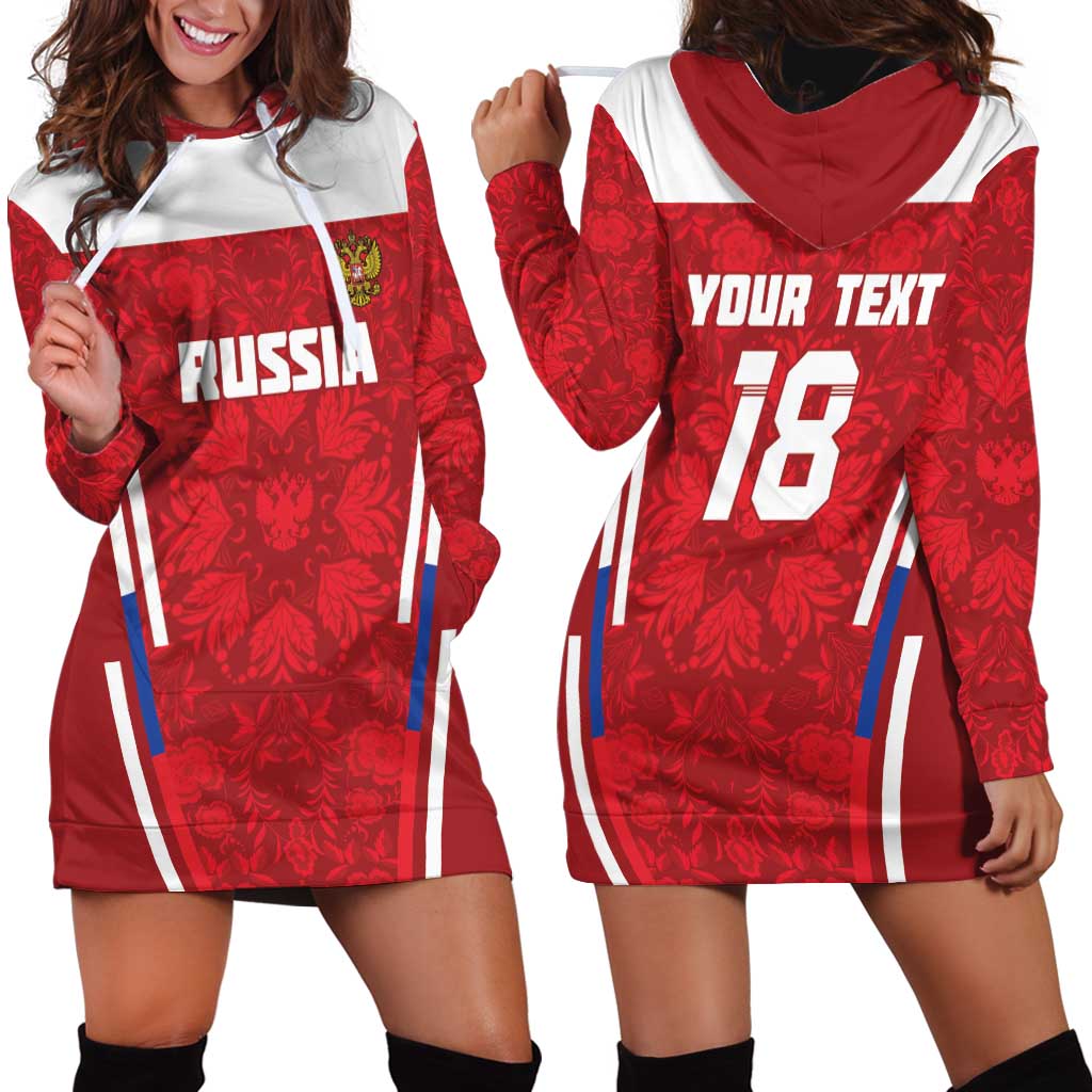 Custom Russia Football Hoodie Dress Red Eagle Spirit - Wonder Print Shop