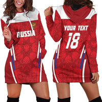 Custom Russia Football Hoodie Dress Red Eagle Spirit - Wonder Print Shop