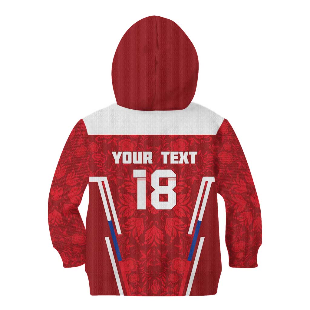 Custom Russia Football Kid Hoodie Red Eagle Spirit - Wonder Print Shop
