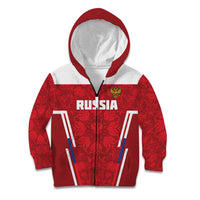 Custom Russia Football Kid Hoodie Red Eagle Spirit - Wonder Print Shop