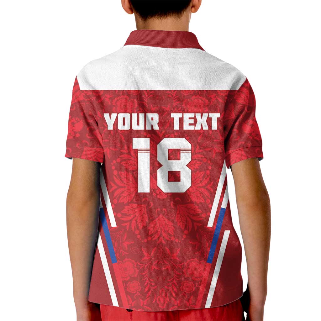 Custom Russia Football Kid Polo Shirt Red Eagle Spirit - Wonder Print Shop