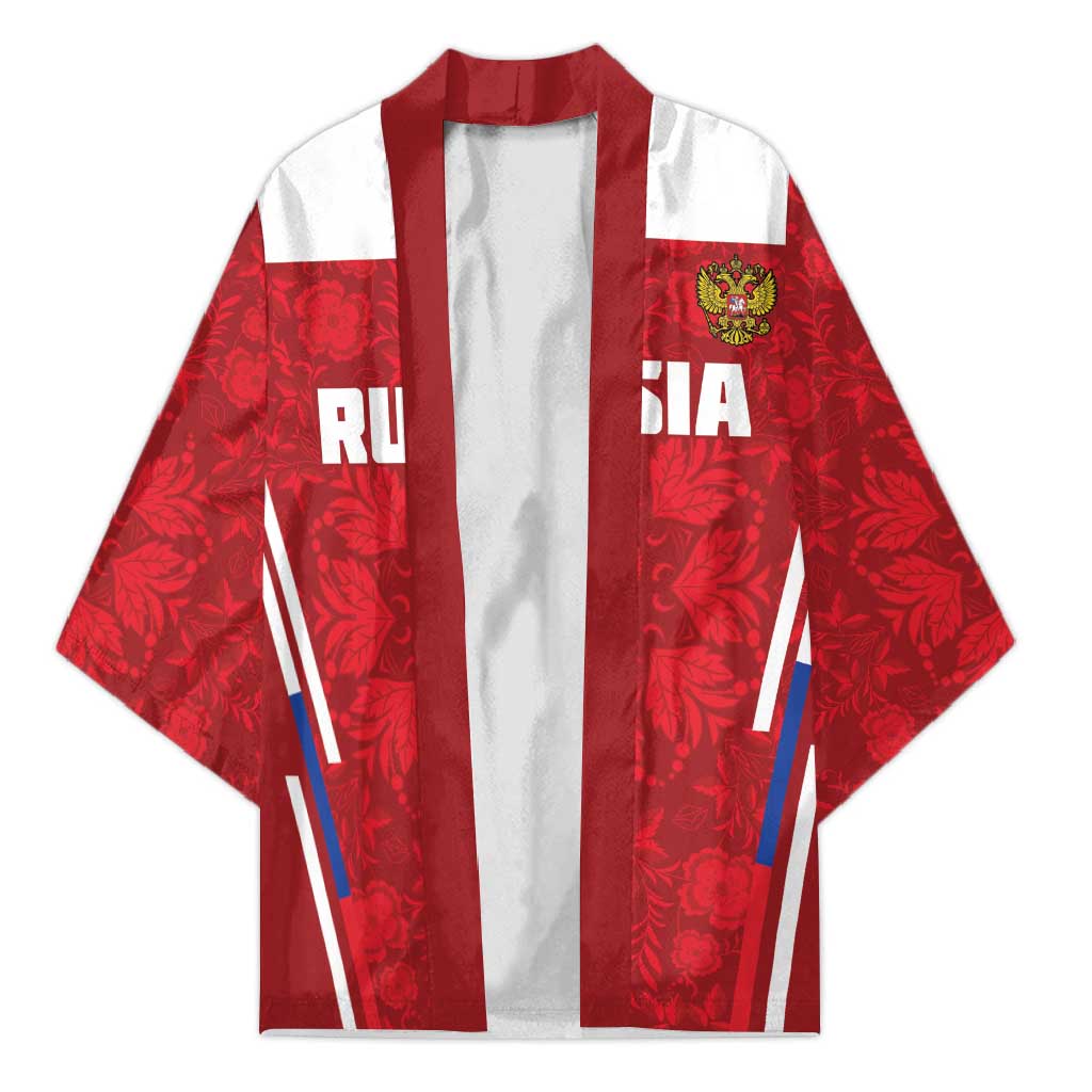 Custom Russia Football Kimono Red Eagle Spirit - Wonder Print Shop