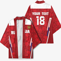 Custom Russia Football Kimono Red Eagle Spirit - Wonder Print Shop