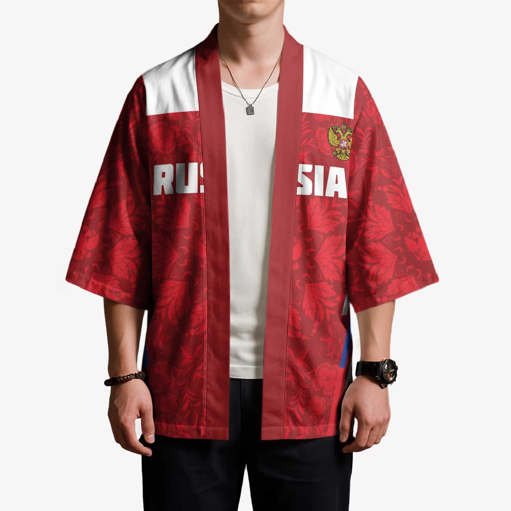 Custom Russia Football Kimono Red Eagle Spirit - Wonder Print Shop