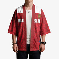 Custom Russia Football Kimono Red Eagle Spirit - Wonder Print Shop