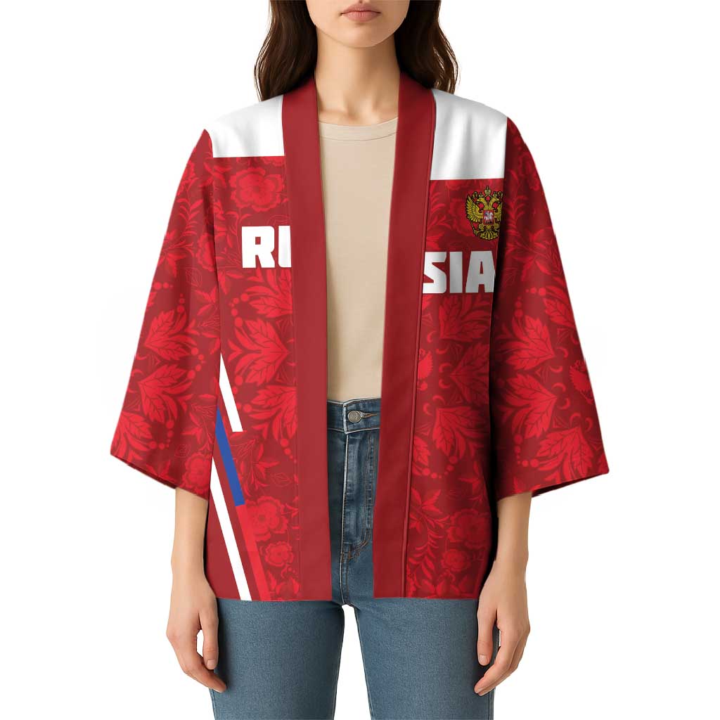 Custom Russia Football Kimono Red Eagle Spirit - Wonder Print Shop