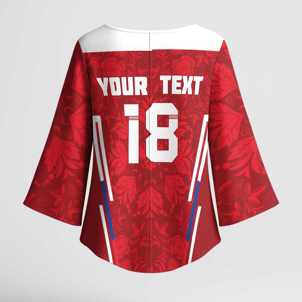 Custom Russia Football Kimono Sleeve Blouse Red Eagle Spirit - Wonder Print Shop
