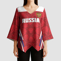 Custom Russia Football Kimono Sleeve Blouse Red Eagle Spirit - Wonder Print Shop