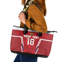 Custom Russia Football Leather Tote Bag Red Eagle Spirit - Wonder Print Shop