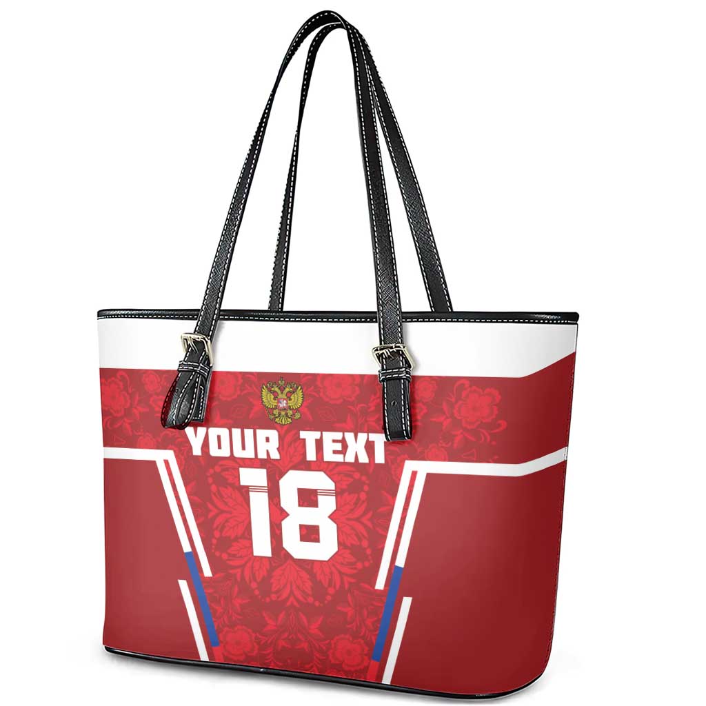 Custom Russia Football Leather Tote Bag Red Eagle Spirit - Wonder Print Shop