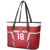 Custom Russia Football Leather Tote Bag Red Eagle Spirit - Wonder Print Shop