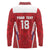 Custom Russia Football Long Sleeve Polo Shirt Red Eagle Spirit - Wonder Print Shop