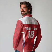 Custom Russia Football Long Sleeve Polo Shirt Red Eagle Spirit - Wonder Print Shop