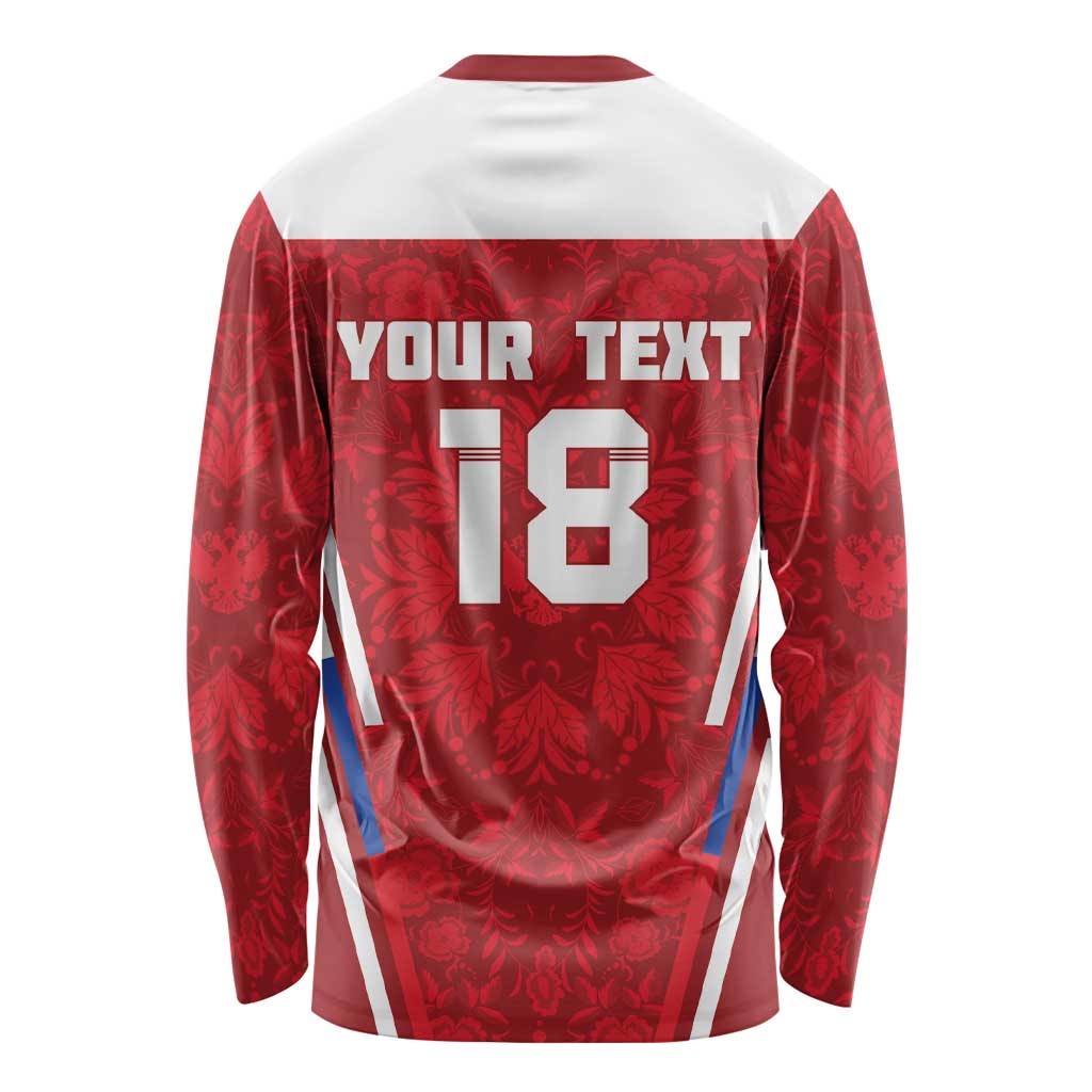Custom Russia Football Long Sleeve Shirt Red Eagle Spirit - Wonder Print Shop