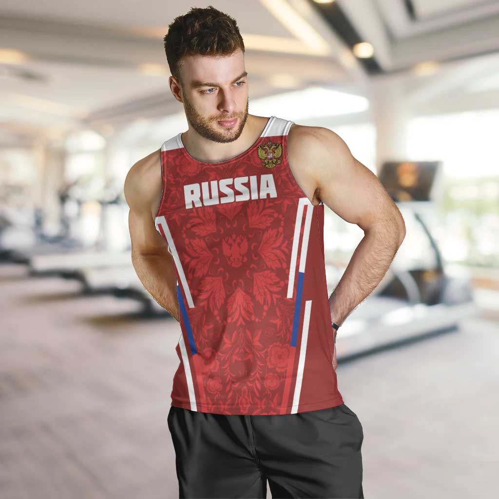 Custom Russia Football Men Tank Top Red Eagle Spirit - Wonder Print Shop