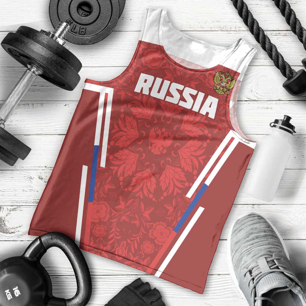 Custom Russia Football Men Tank Top Red Eagle Spirit - Wonder Print Shop