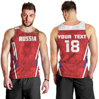 Custom Russia Football Men Tank Top Red Eagle Spirit - Wonder Print Shop