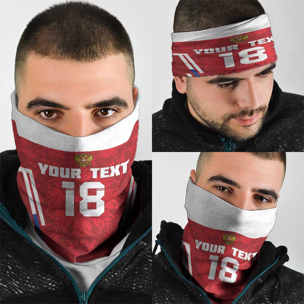 Custom Russia Football Neck Gaiter Red Eagle Spirit - Wonder Print Shop