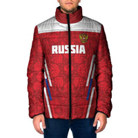 Custom Russia Football Padded Jacket Red Eagle Spirit - Wonder Print Shop