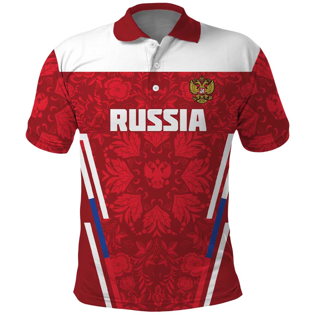 Custom Russia Football Polo Shirt Red Eagle Spirit - Wonder Print Shop