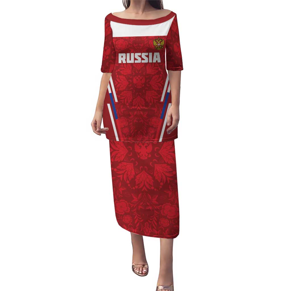 Custom Russia Football Puletasi Red Eagle Spirit - Wonder Print Shop