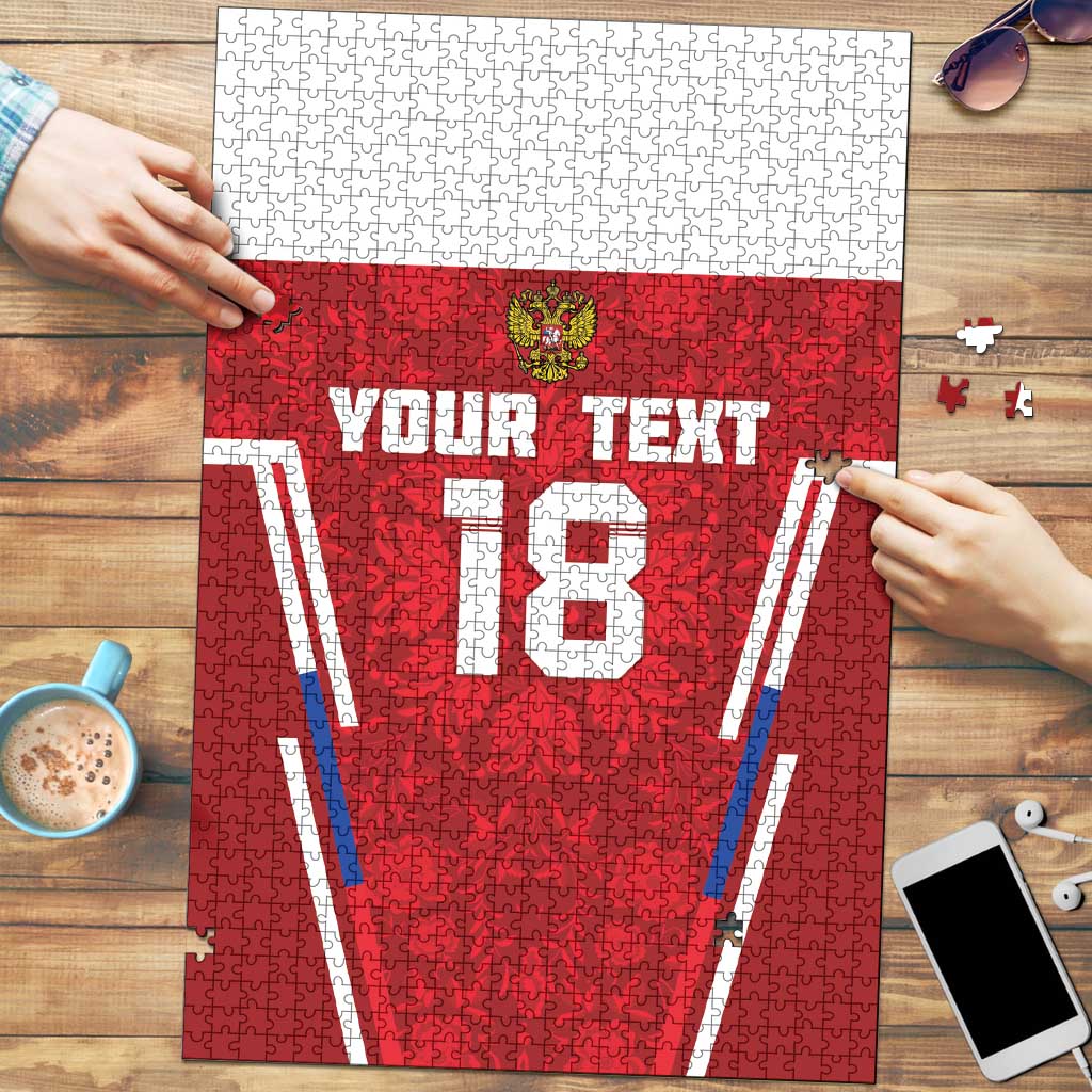 Custom Russia Football Puzzle Red Eagle Spirit - Wonder Print Shop