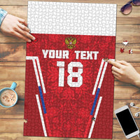Custom Russia Football Puzzle Red Eagle Spirit - Wonder Print Shop