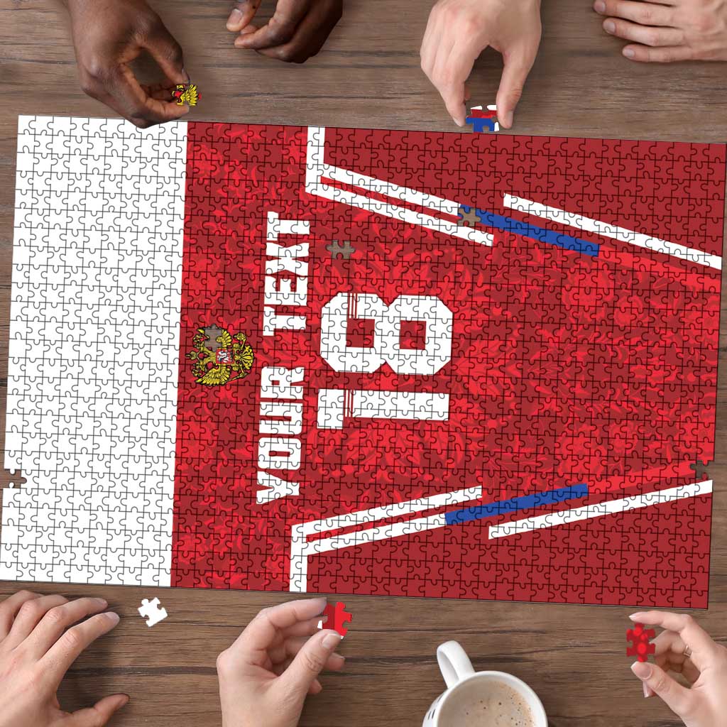 Custom Russia Football Puzzle Red Eagle Spirit - Wonder Print Shop