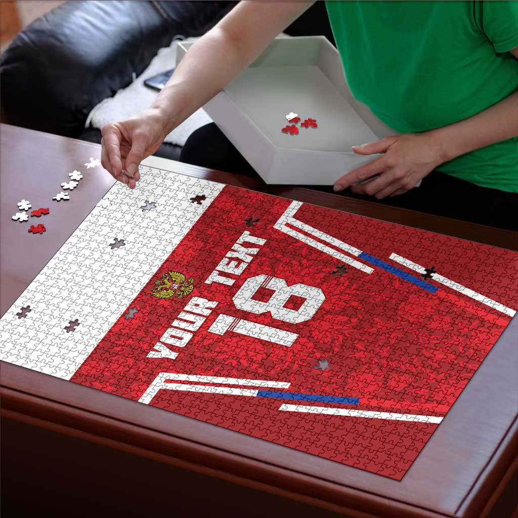 Custom Russia Football Puzzle Red Eagle Spirit - Wonder Print Shop